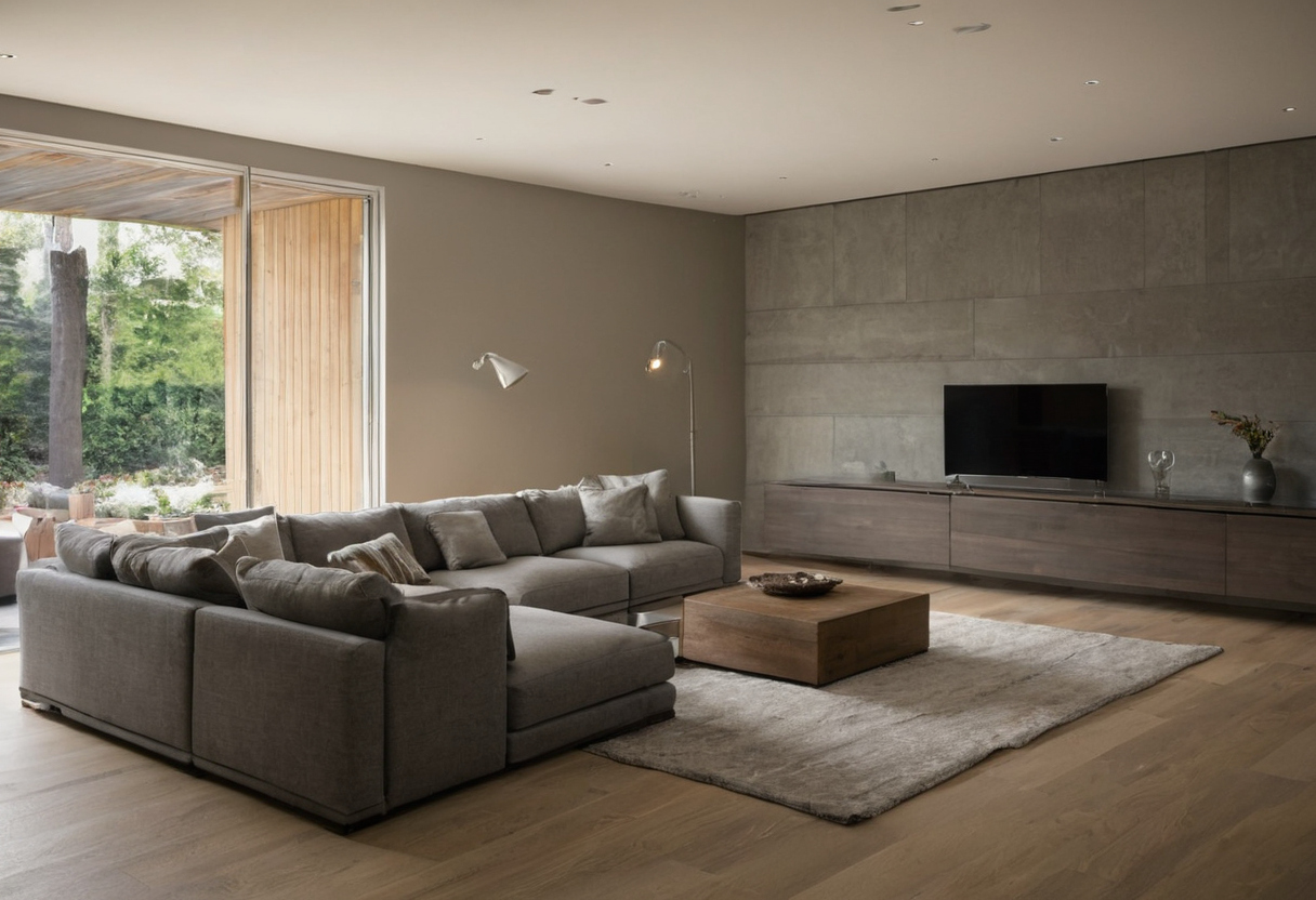 Luxury interior image showing How should the living room layout protect conversation, TV viewing, and sight lines